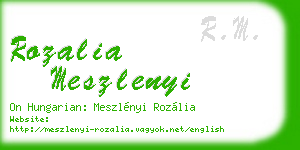 rozalia meszlenyi business card