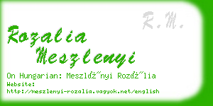 rozalia meszlenyi business card